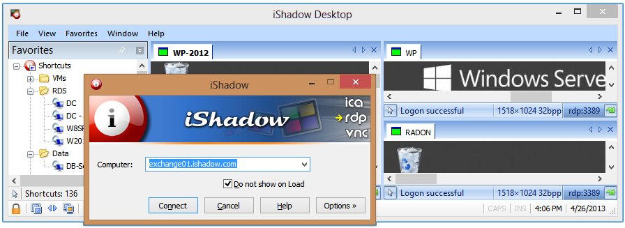 iShadow Desktop screen