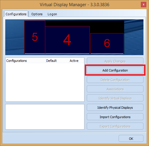 VDM Configuration Screen VDM Configuration Screen