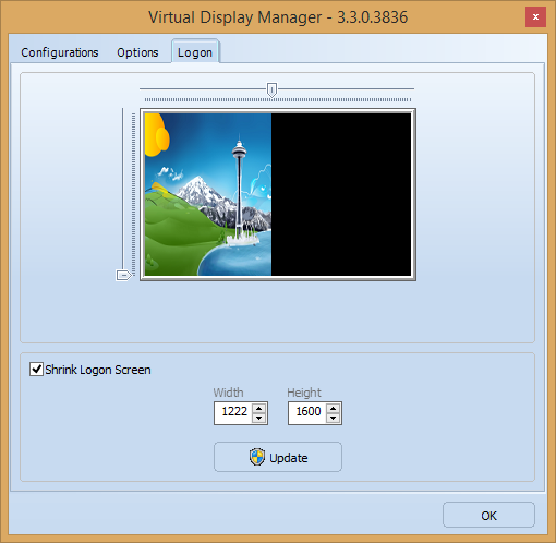 VDM Configuration logon option.