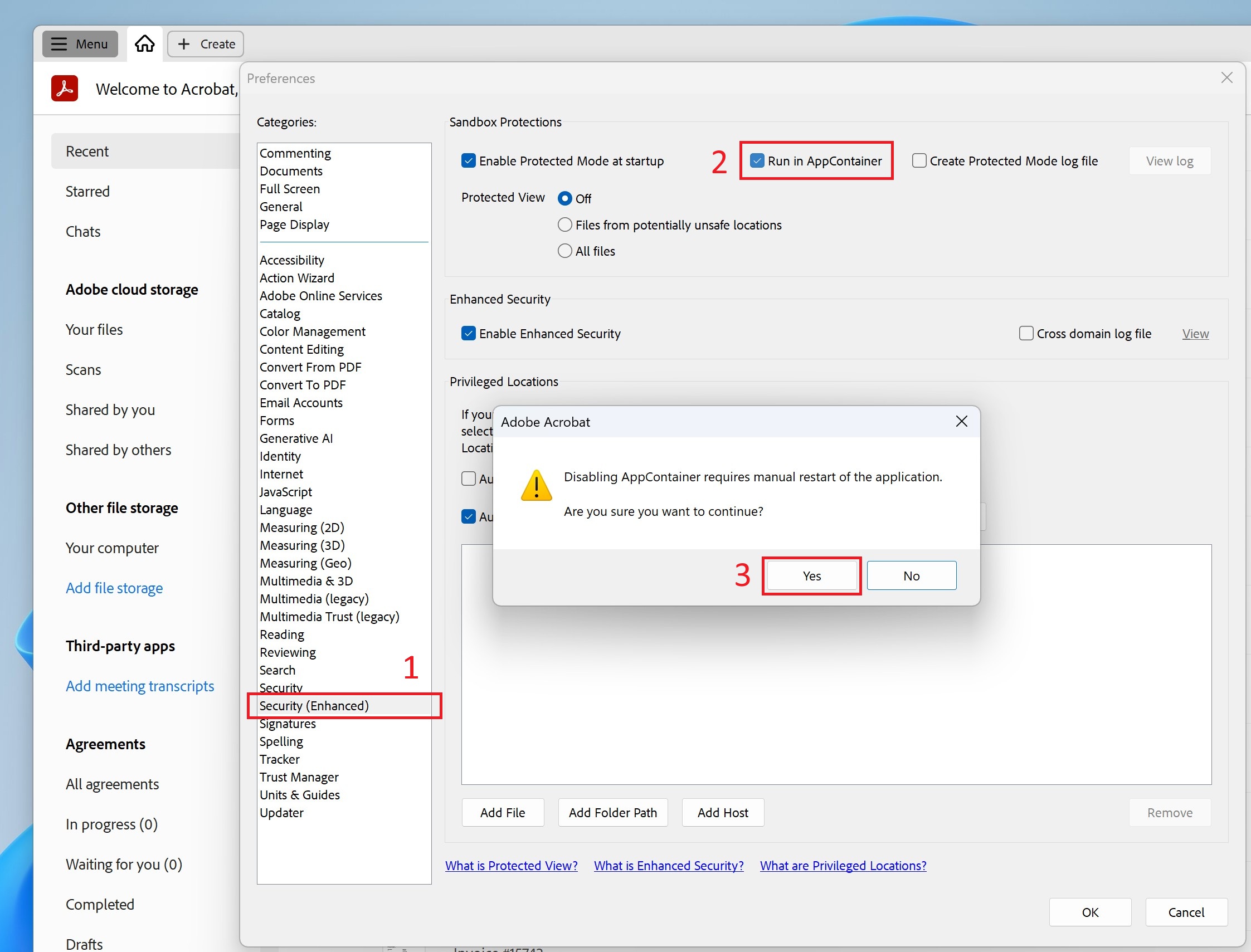 Acrobat AppCpntainer Acrobat AppCpntainer
